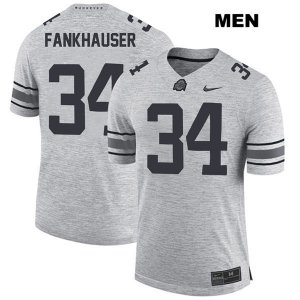 Men's NCAA Ohio State Buckeyes Owen Fankhauser #34 College Stitched Authentic Nike Gray Football Jersey JX20J37DJ